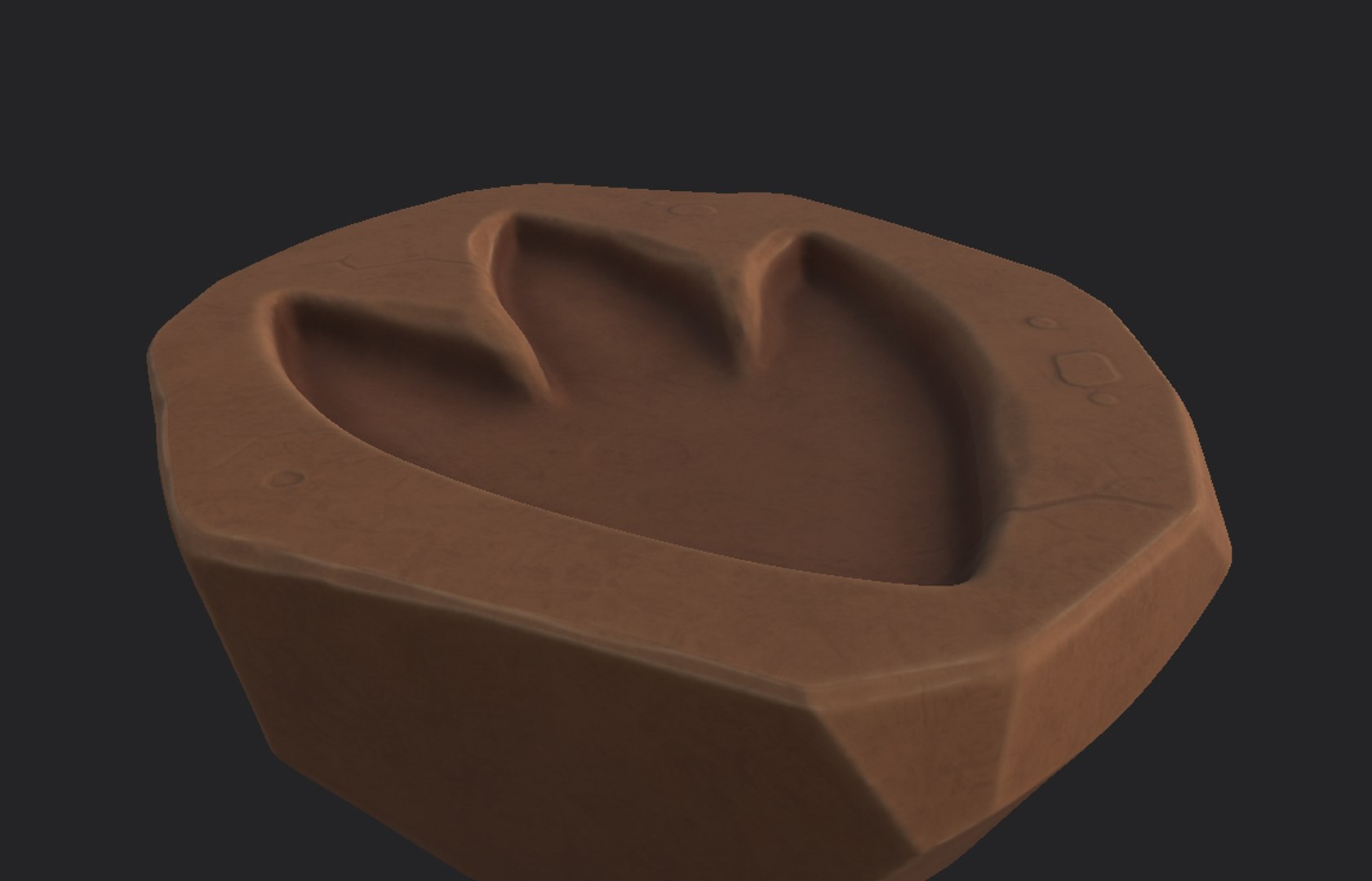 dinosaur footprint fossil 3D model https://p.turbosquid.com/ts-thumb/cT/HNSwQY/81sFP68Z/screenshot015/jpg/1575546835/1920x1080/fit_q87/fdf3acd2c807e723b0f346893e7c44bd2ac9ae08/screenshot015.jpg