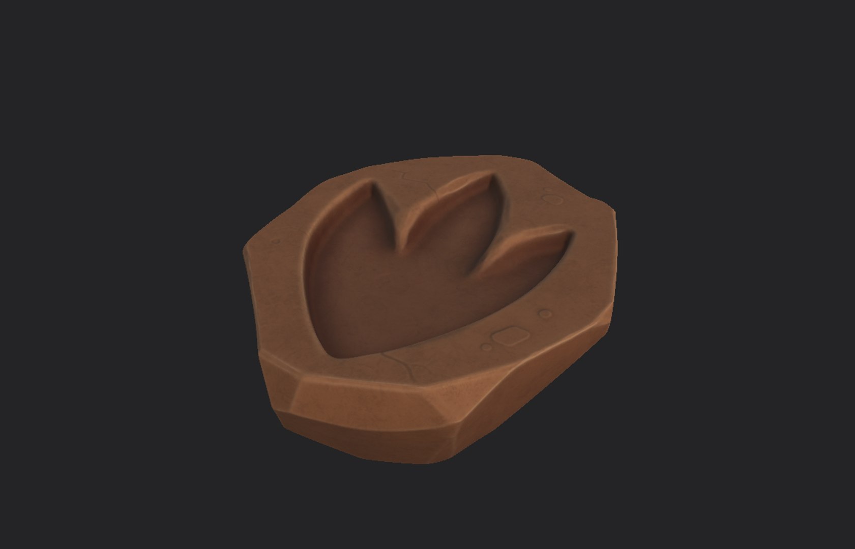 dinosaur footprint fossil 3D model https://p.turbosquid.com/ts-thumb/cT/HNSwQY/mo2SyN14/screenshot008/jpg/1575546835/1920x1080/fit_q87/a4f8ed771e60a5972b5e8a1be856621a2fe4c8a1/screenshot008.jpg