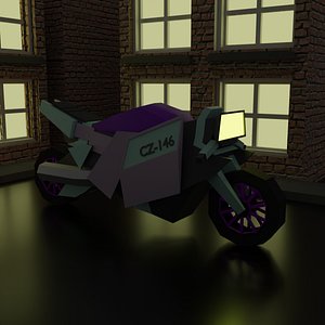 3D Futuristic Simple Motorcycle model