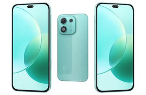 3D Honor X70i Sky Blue Low Poly