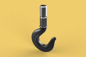 CAST IRON HOOK FORGED SINGLE LIFTING CRANE HOOKS HOIST WINCH TON 3D