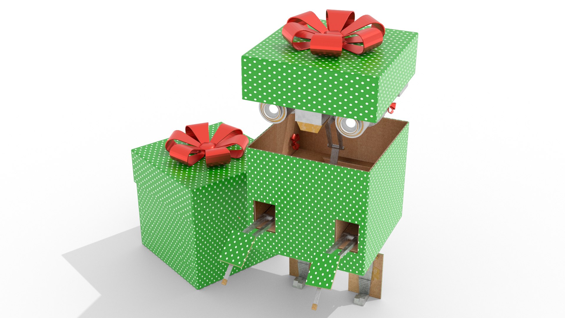 Gift Present Robot Rigged Low-poly 3D Model - TurboSquid 2004153