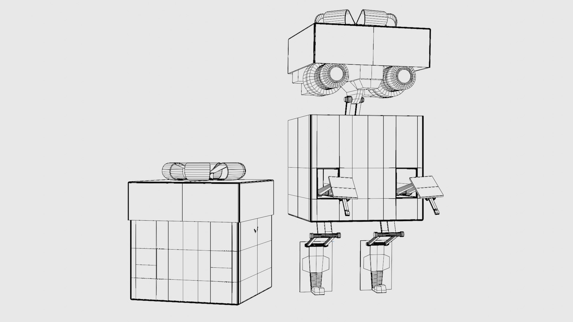 Gift Present Robot Rigged Low-poly 3D Model - TurboSquid 2004153