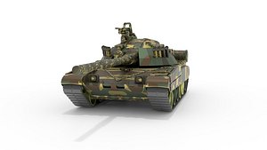 Tank T-80 UK battle tank CGI 3D Model