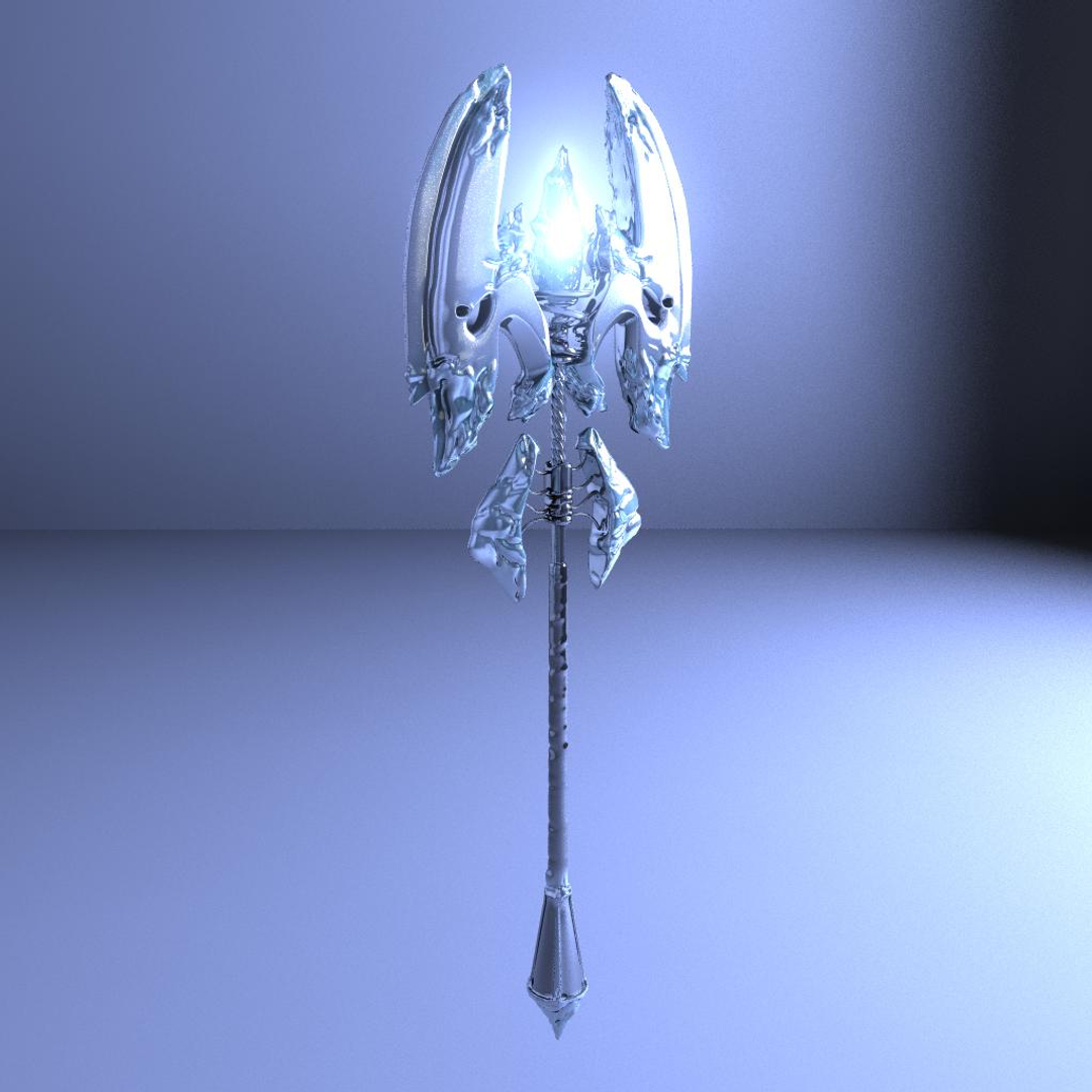 3d Model Of Magical Ice Axe