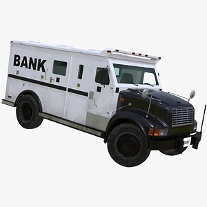 Armored Bank Truck Vehicle Rigged for Maya 3D model