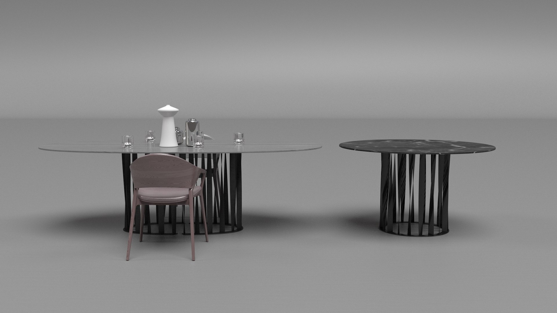Modern Ico Cassina Inspired Oval And Round Dining Tables With Chairs ...