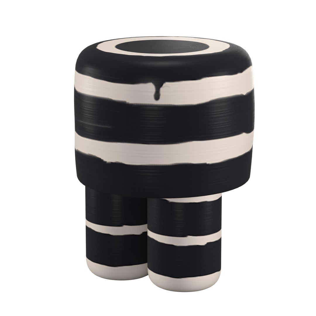 STRIPED MILKING STOOL 3D model - TurboSquid 2137948