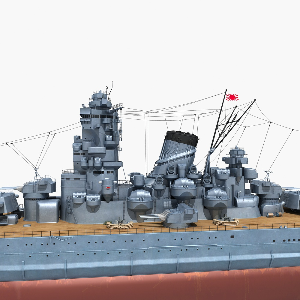 Japanese battleship musashi 1942 3D model - TurboSquid 1352267