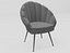 3D velvet shell chair 3D model model