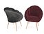 3D velvet shell chair 3D model model