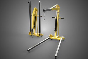 COLLAPSIBLE FOLDING FOLDABLE FOLD HYDRAULIC ENGINE CRANE HOIST 3D