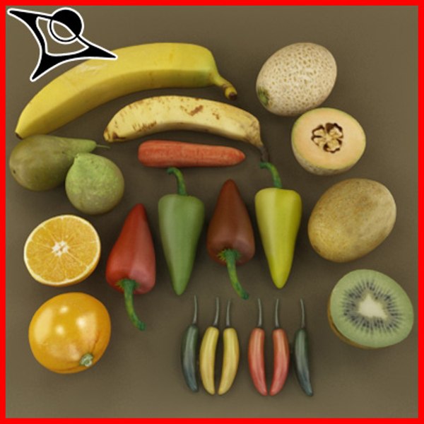 vegetables fruits 3d max