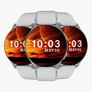 Brand D Smart watch Silver Color 3D model