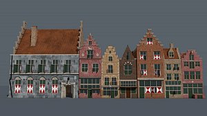 3D old dutch houses