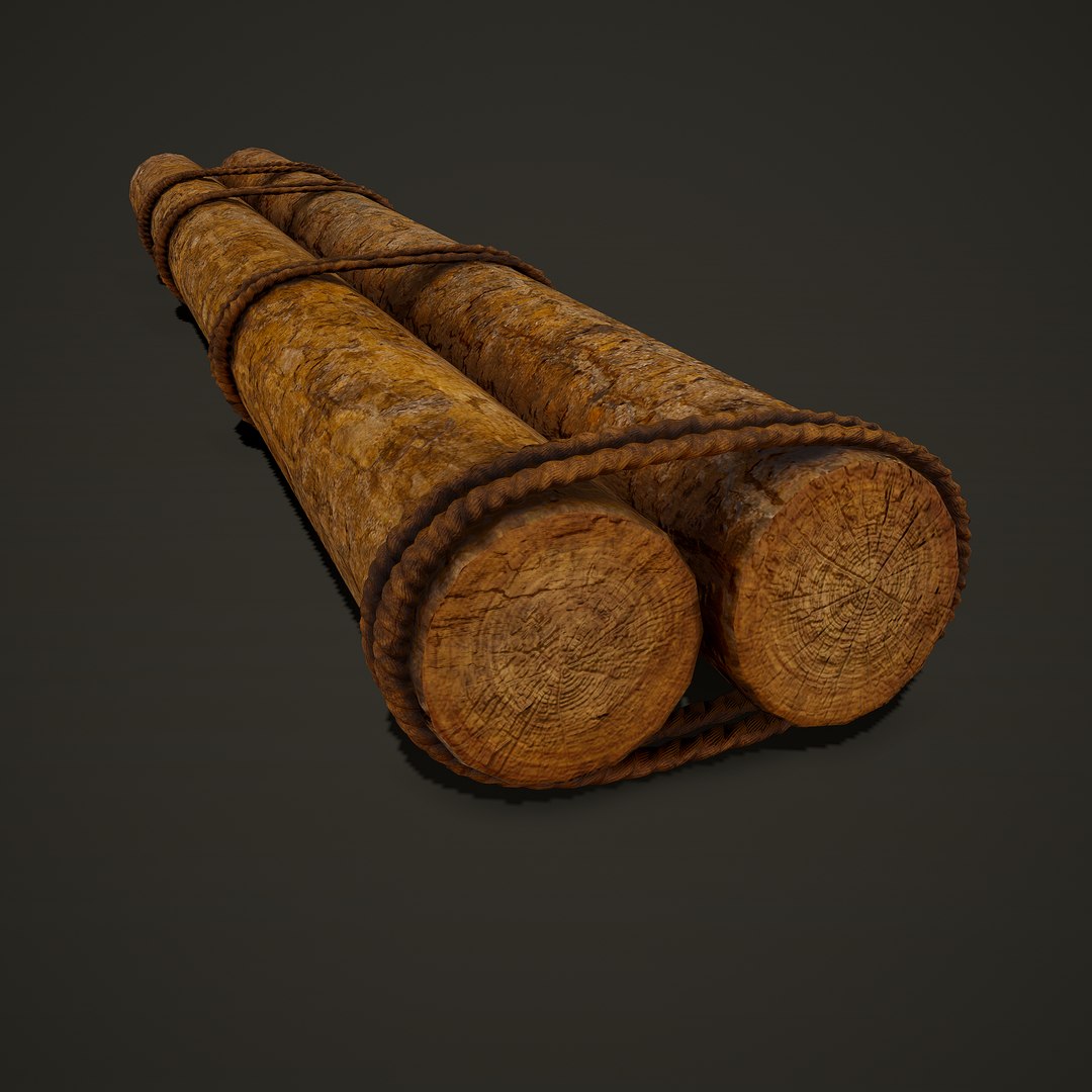 3D tied logs rope - TurboSquid 1602677