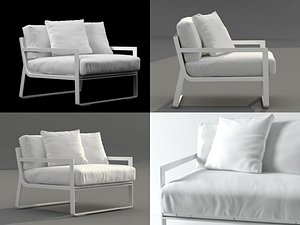 3D flat armchair