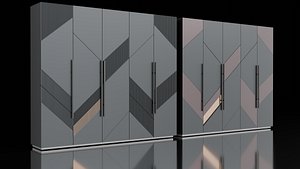 3D Closet wardrobe with original design 3D model