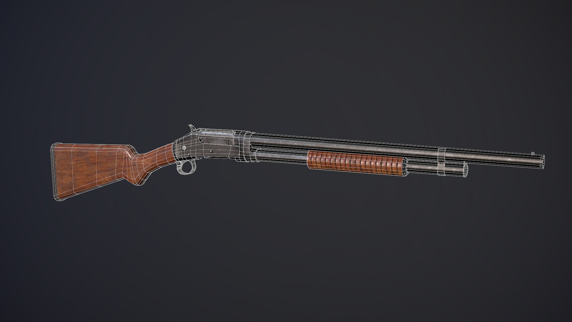 3d Winchester M1897 Pbr Low-poly Game Ready - Turbosquid 1775768