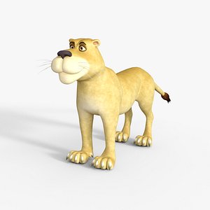 Cartoon Lioness Rigged 3D model