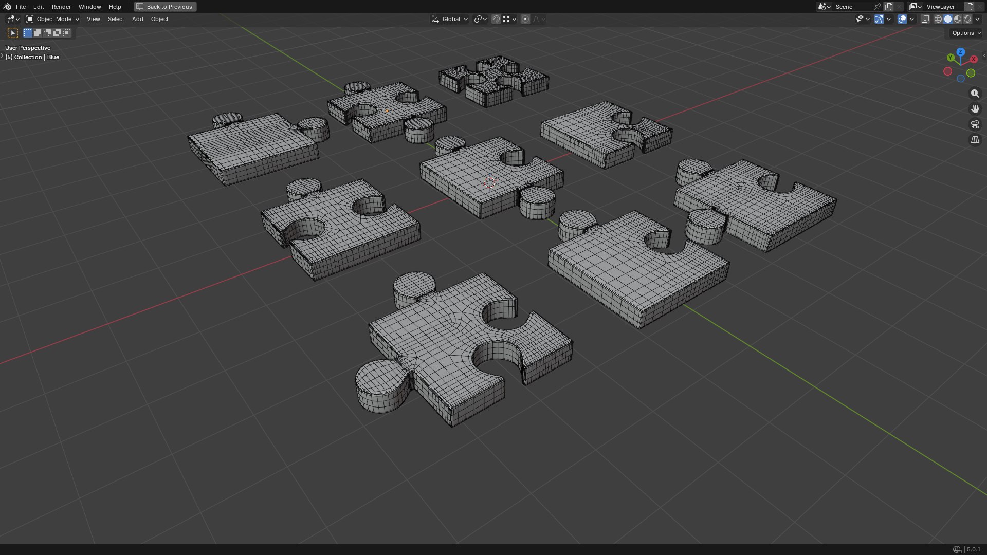 3D Model Puzzle 9 Pieces - TurboSquid 2516292