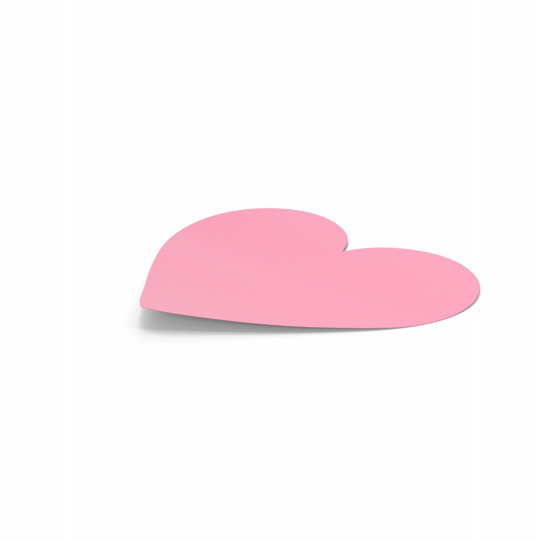 3D Model Pink Heart Sticky Note - TurboSquid 2185491