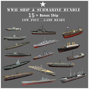 Super Low Poly WW2 Ships