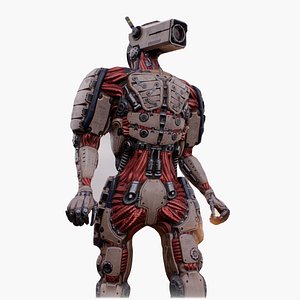 Rigged high-quality sci-fi robot character