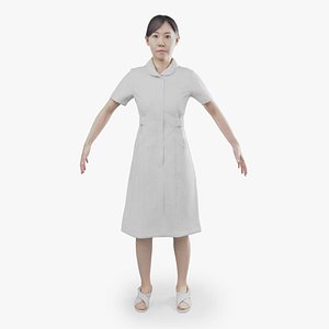 3D model Animated 3D-Nurse-japanese 164Mari