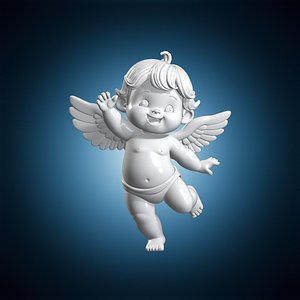 3D Dancing Cherub 3D Print Model Angel Sculpture