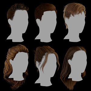 3D hair layered low-poly -