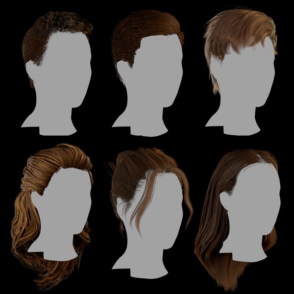 3D model Game Hair - Female Hairstyle V2 VR / AR / low-poly