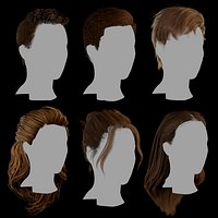 Low-Poly Hairstyle BUNDLE V.2 - Layered Hair