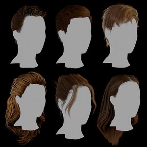 Low-Poly Hairstyle BUNDLE V.2 - Layered Hair