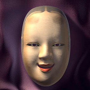 japanese noh masks ko-omote 3d model