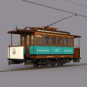3D model old tram