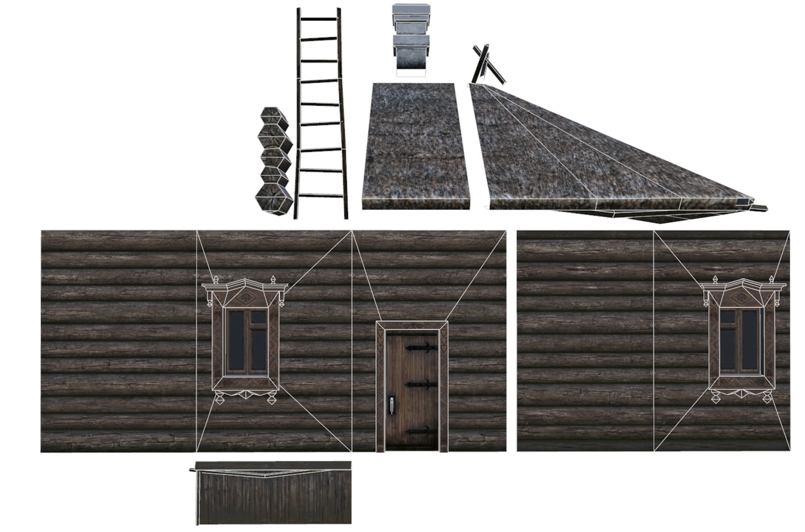 Wooden house thatched roof model - TurboSquid 1323939