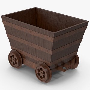 Wild West Rusty Mine Cart 3D