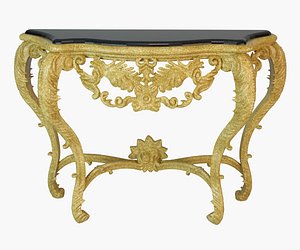 Luxury French Console Table (Golden & White)