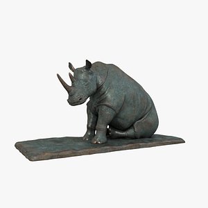 Sculpture Sitting Rhino 3D model