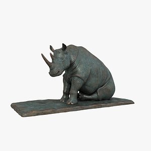 Sculpture Sitting Rhino
