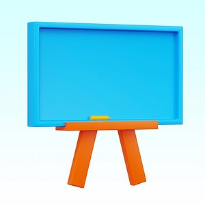 3D Cartoon School Objects