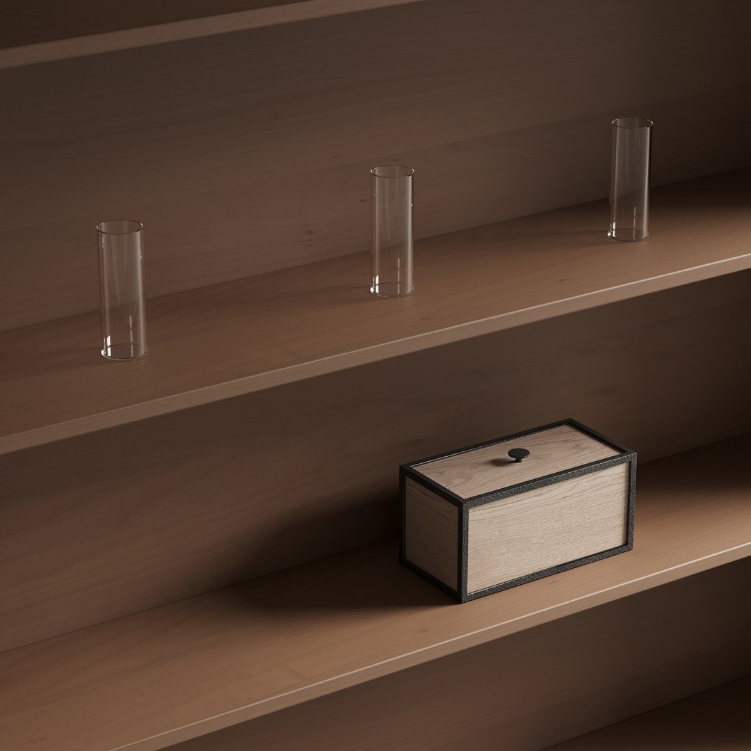 094 Built In Wall Rack Shelves 01 Wood And Minimal 00 Model ...