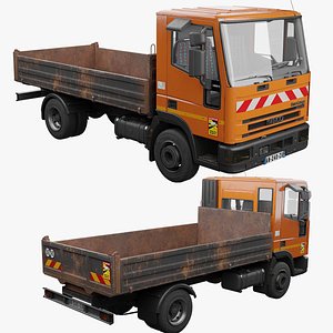 Iveco Eurocargo 100E18 2001 Flatbed Truck Low-poly PBR 3D model