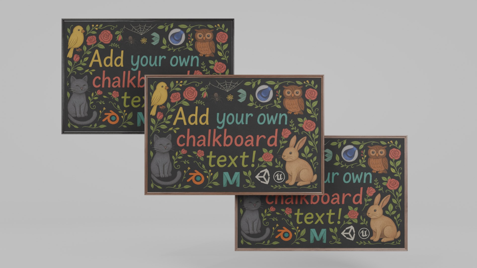 3D Academic Chalkboard Solutions Set - Customizable Chalkboards model https://p.turbosquid.com/ts-thumb/cV/EAmqwM/Je/c8/png/1747671185/1920x1080/fit_q87/b73a292d35ae6b823c316826a0870b2a7c84468a/c8.jpg