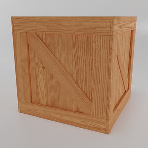 3D wooden crate