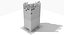 3d destroyed ruined building model