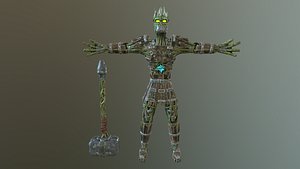 Hhe wooden man Low-poly 3D model Low-poly 3D model