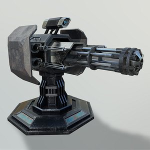 3D minigun turret model