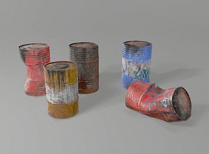 3D model barrels set contains
